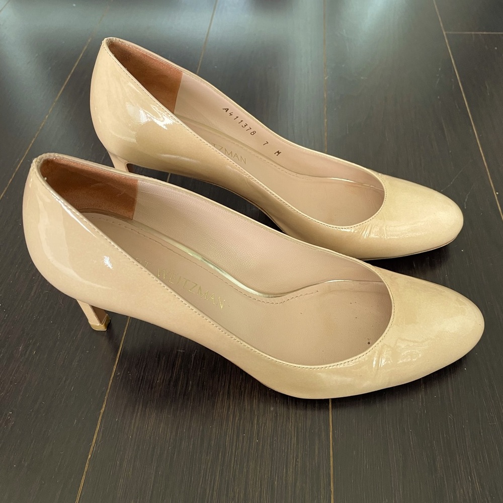 Stuart Weitzman Nude Patent Heels